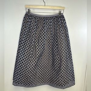 Michael Kors (Collection) Gingham Lattice Embroidered Cotton Poplin Skirt Size 4